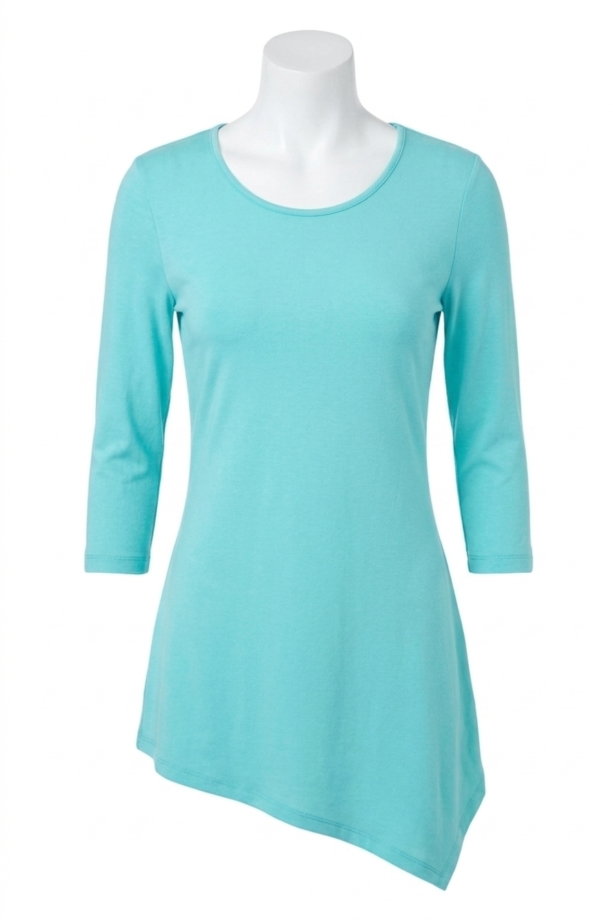 NEW ANGEL asymmetrical 3/4 sleeve tunic in mint